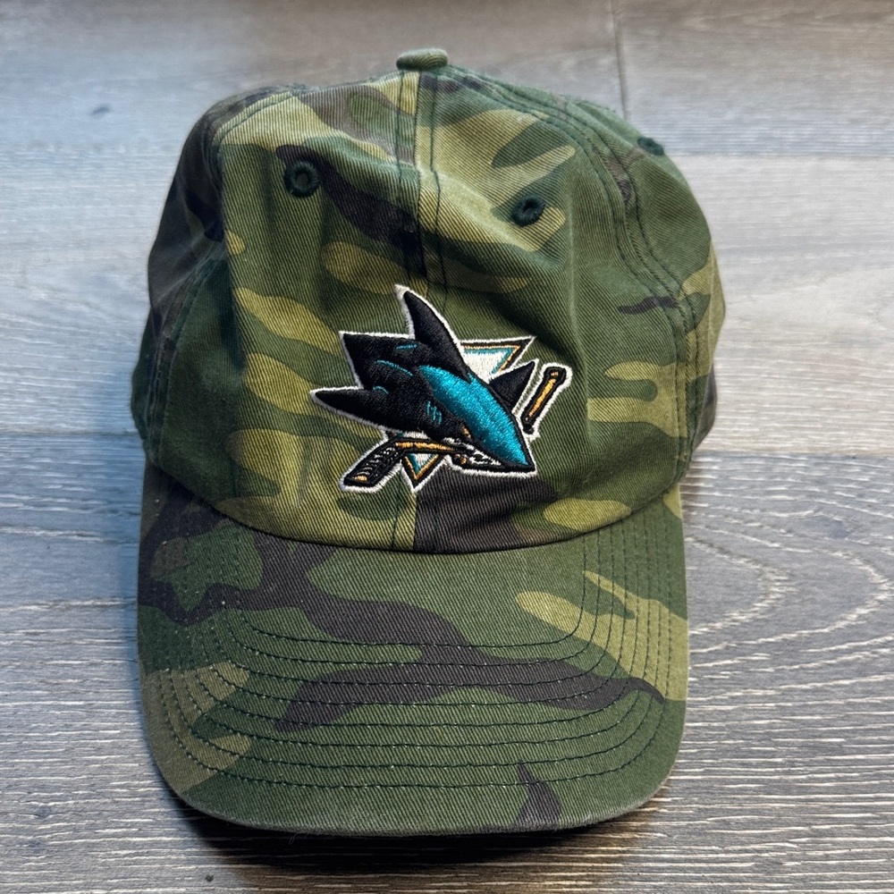 Green Camouflage Cap with Shark Emblem 0297